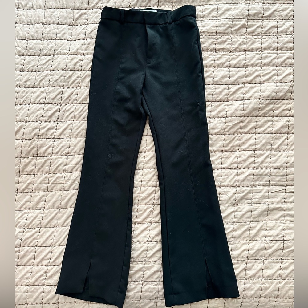 Girls split hem black pants